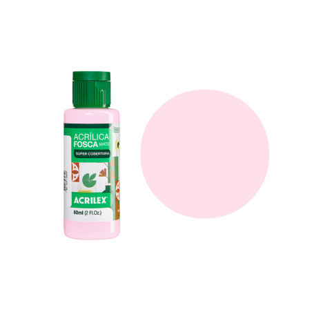 Tinta Acrílica Fosca Nature Colors - Acrilex - 60 ml - Rosa Bebé