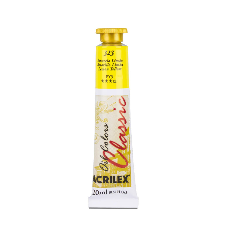 Tinta a Óleo para Tela - 20 ml - Acrilex - Amarelo Limão
