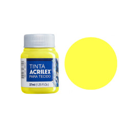 Tinta para Tecido Fosca - Acrilex - 37 ml - Amarelo Limão