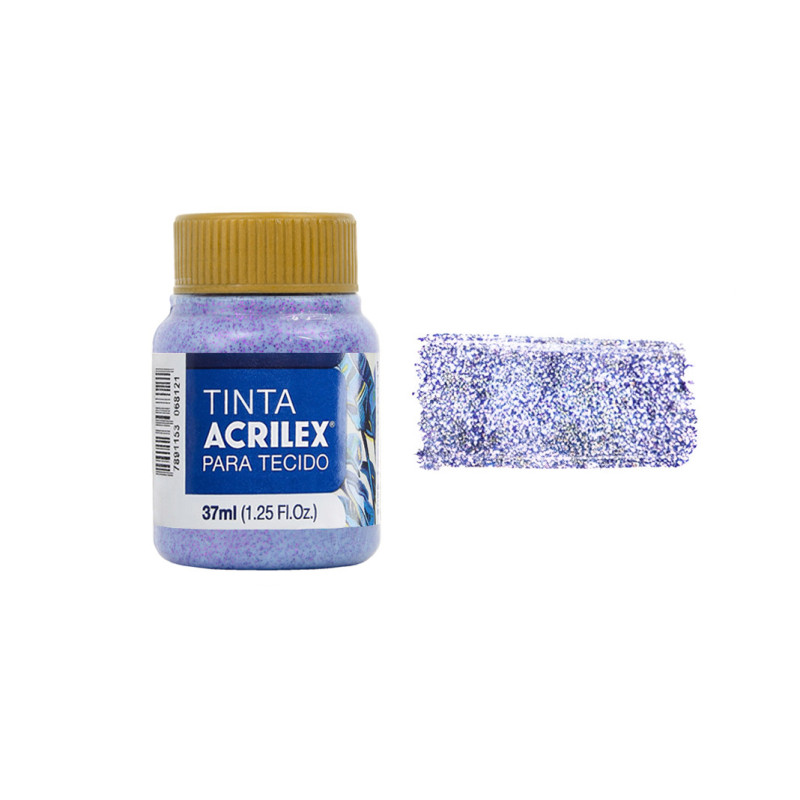 Tinta para Tecido Glitter - Acrilex - 37 ml - Violeta