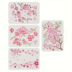 Stencils - Padrões Flores - Conjunto de 4