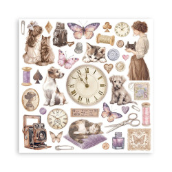 Bloco Papel Scrapbook - Quiet Days - Stamperia - 20x20cm