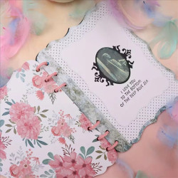 Cortantes - Mini Álbum Encadernação Argolas - Retangular com Bordas Elegantes