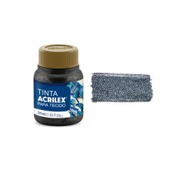 Tinta para Tecido Metálica - Acrilex - 37 ml - Preto