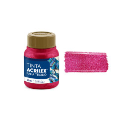 Tinta para Tecido Metálica - Acrilex - 37 ml - Cereja