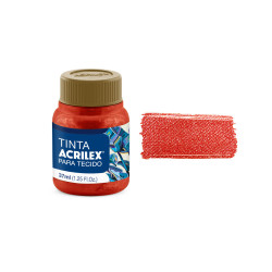 Tinta para Tecido Metálica - Acrilex - 37 ml - Vermelho Fogo