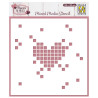 Stencil Mixed Media - Pixel Hearts - Nellie Snellen