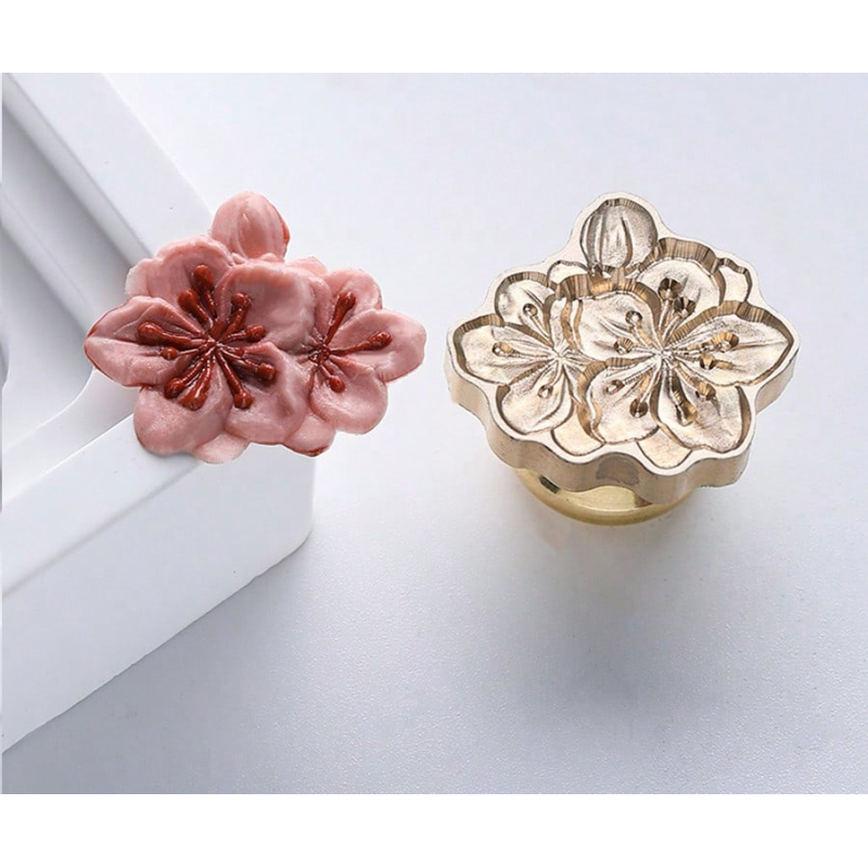 Sinete / Carimbo Lacre - Formato Especial - Flores Cerejeira 3D