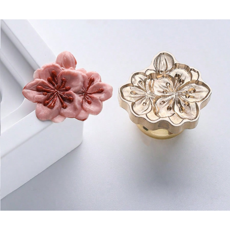 Sinete / Carimbo Lacre - Formato Especial - Flores Cerejeira 3D