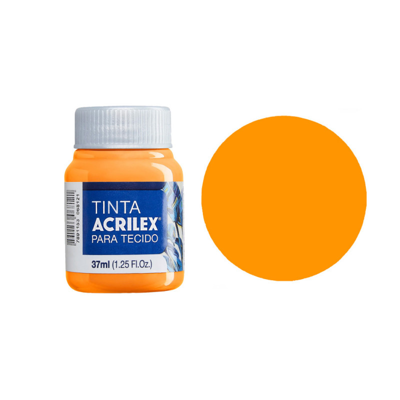 Tinta para Tecido Fosca - Acrilex - 37 ml - Amarelo Cádmio