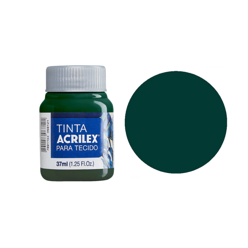 Tinta para Tecido Fosca - Acrilex - 37 ml - Verde Pântano