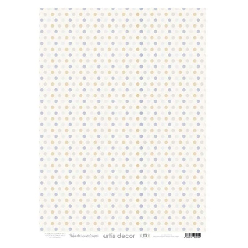 Tela Encadernar - Bolinhas Aguarela Tons Frios - 32 x 45 cm