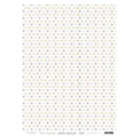 Tela Encadernar - Bolinhas Aguarela Tons Frios - 32 x 45 cm