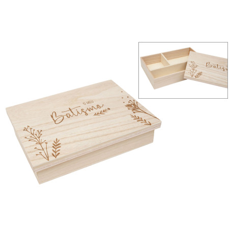 Caixa para Batizado em Choupo Riscado - O meu Batismo