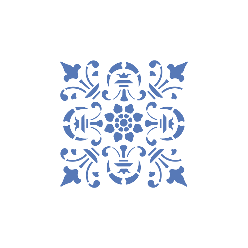 Stencil - Azulejo Português 3 - 13 x 13 cm - Acrilex
