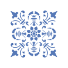 Stencil - Azulejo Português 3 - 13 x 13 cm - Acrilex