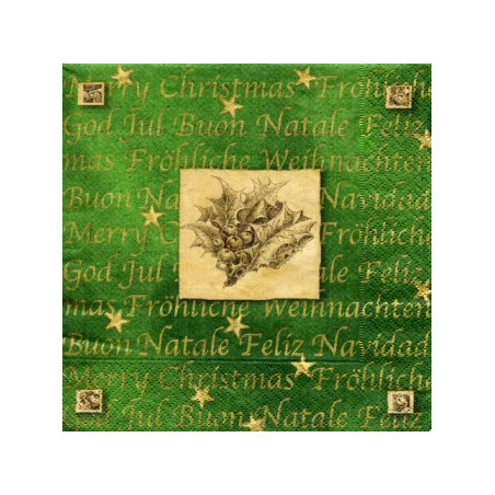 Guardanapo Merry Christmas Green