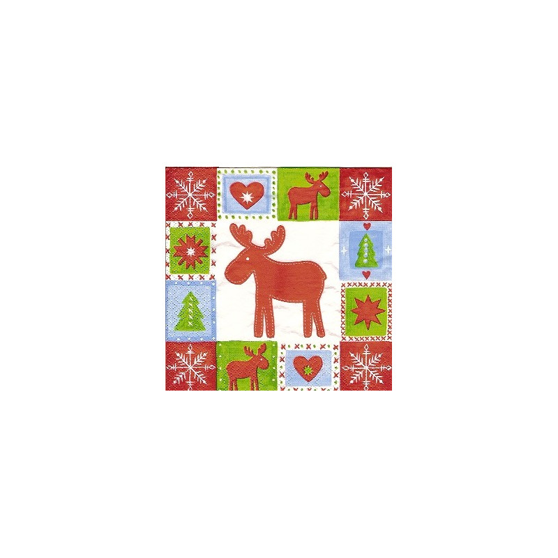 Guardanapo Patchwork Reindeer