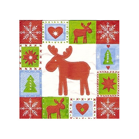 Guardanapo Patchwork Reindeer