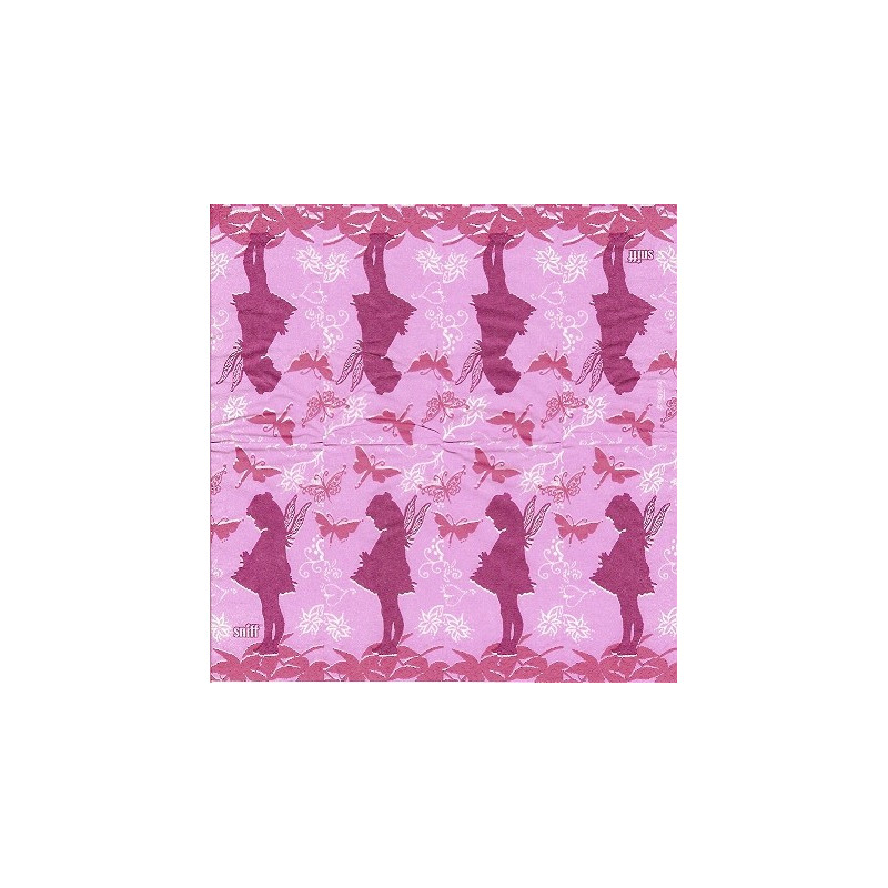 Lenço Decoupage - Fairy pink/lilac