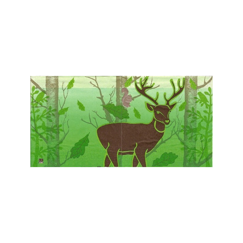 Guardanapo para Decoupage - Deer - green