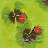 Guardanapo Decorativo para Decoupage - Ladybirds e Trevos verde