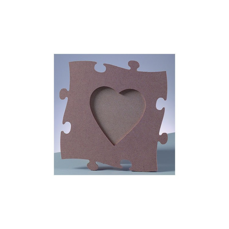 Moldura Puzzle Coração em MDF