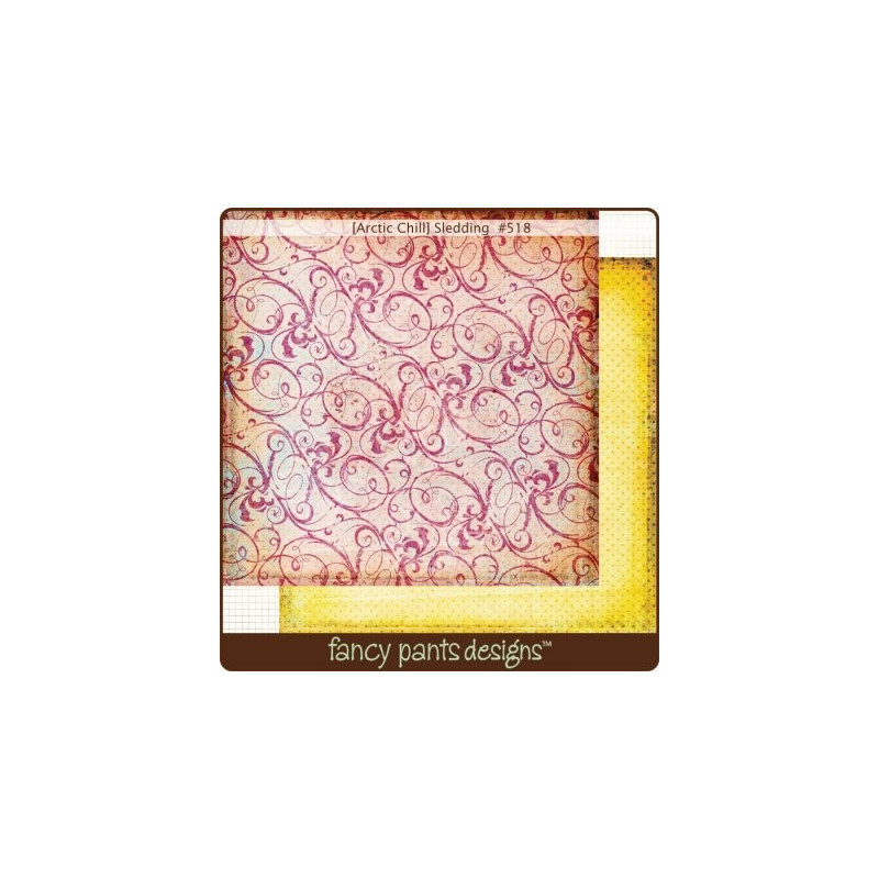 Papel Decorado Scrapbook - Fancy Pants - Artic Chill - Sledding - 30x30 cm