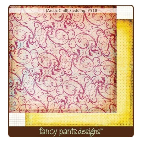 Papel Decorado Scrapbook - Fancy Pants - Artic Chill - Sledding - 30x30 cm