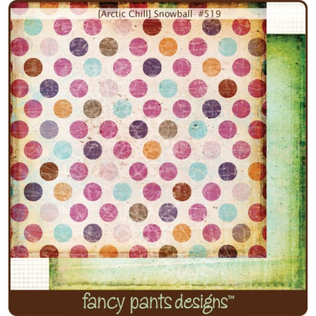Papel Decorado Scrapbook - Fancy Pants - Artic Chill - Snowball - 30x30 cm