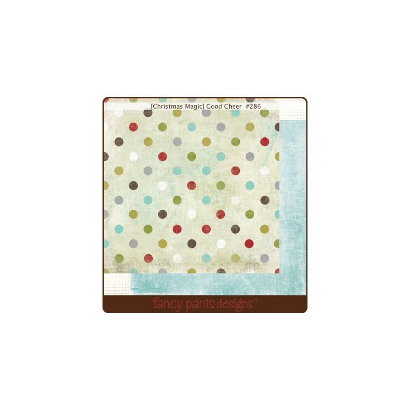 Papel Decorado Scrapbook - Fancy Pants - Christmas Magic - Good Cheer - 30x30 cm