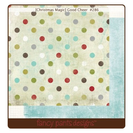 Papel Decorado Scrapbook - Fancy Pants - Christmas Magic - Good Cheer - 30x30 cm