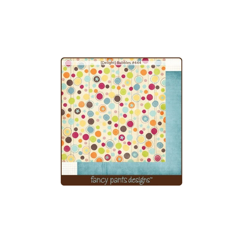 Papel Decorado Scrapbook - Fancy Pants - Delight - Bubbles - 30x30 cm