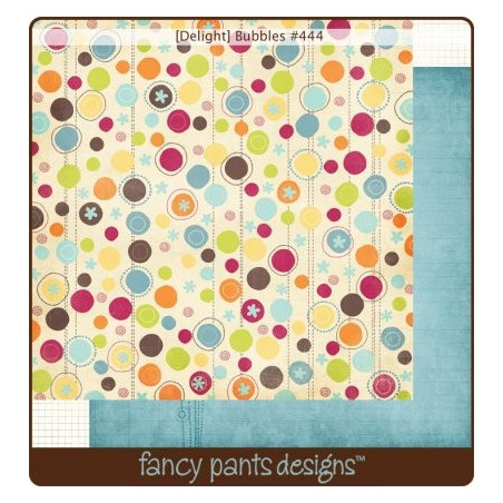 Papel Decorado Scrapbook - Fancy Pants - Delight - Bubbles - 30x30 cm