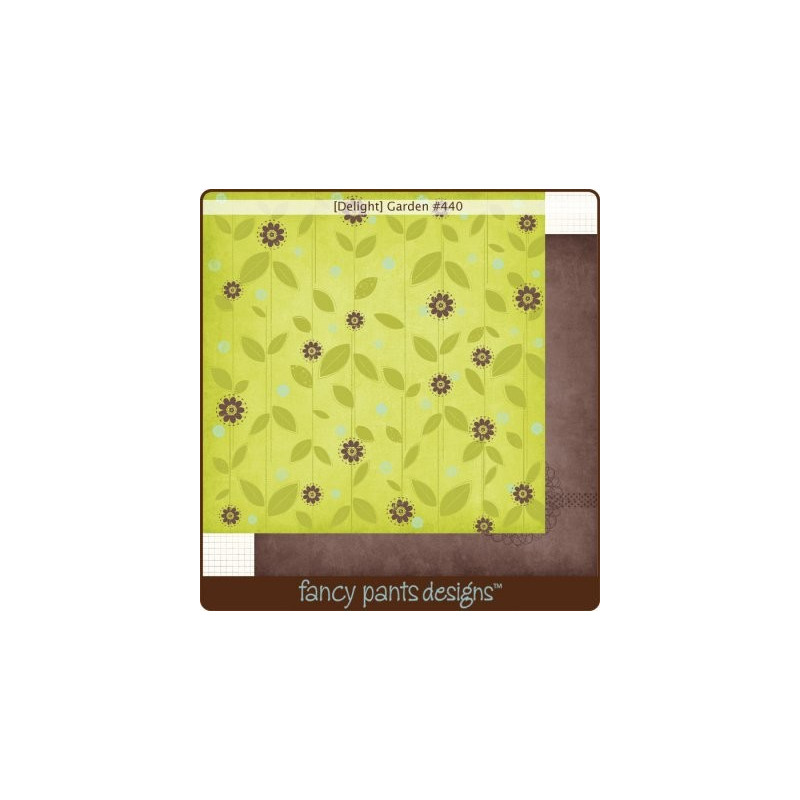 Papel Decorado Scrapbook - Fancy Pants - Delight - Garden - 30x30 cm