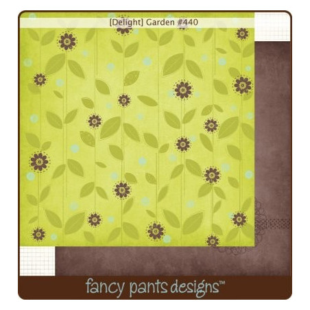 Papel Decorado Scrapbook - Fancy Pants - Delight - Garden - 30x30 cm