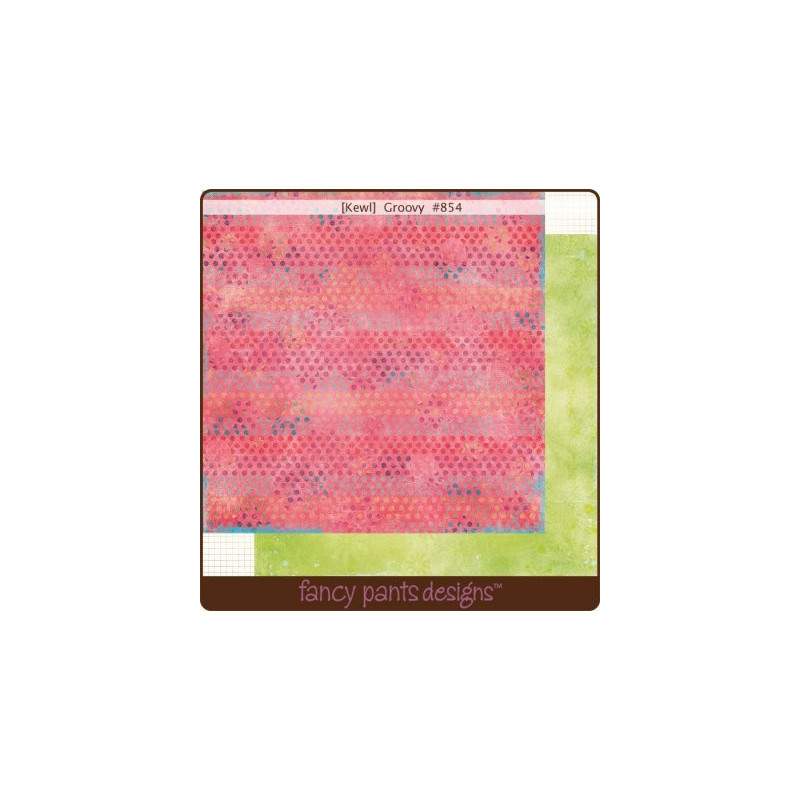 Papel Decorado Scrapbook - Fancy Pants - Kewl - Groovy - 30x30 cm