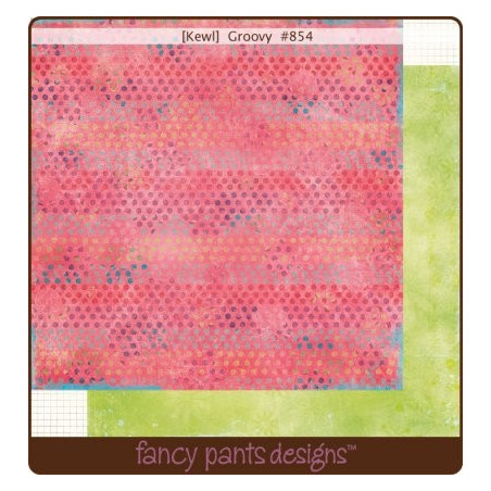 Papel Decorado Scrapbook - Fancy Pants - Kewl - Groovy - 30x30 cm