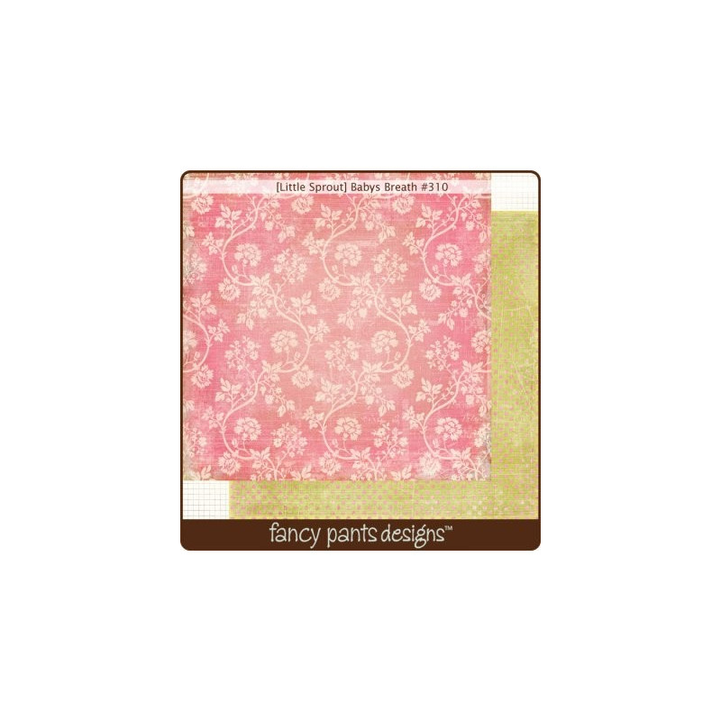 Papel Decorado Scrapbook - Fancy Pants - Little Sprout - Babys Breath - 30x30 cm