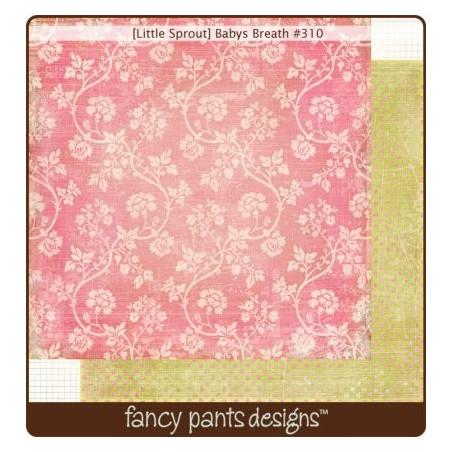 Papel Decorado Scrapbook - Fancy Pants - Little Sprout - Babys Breath - 30x30 cm