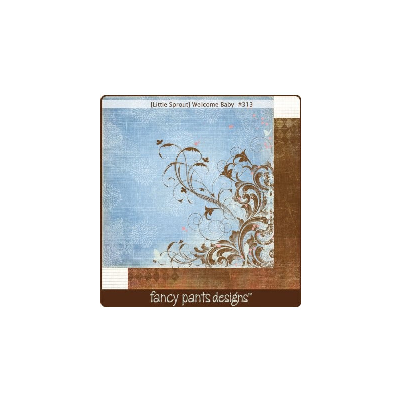 Papel Decorado Scrapbook - Fancy Pants - Little Sprout - Welcome Baby - 30x30 cm