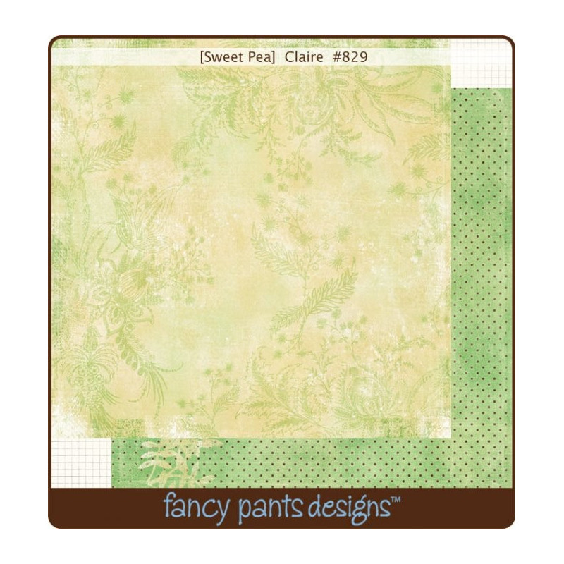 Papel Decorado Scrapbook - Fancy Pants - Sweet Pea - Claire - 30x30 cm