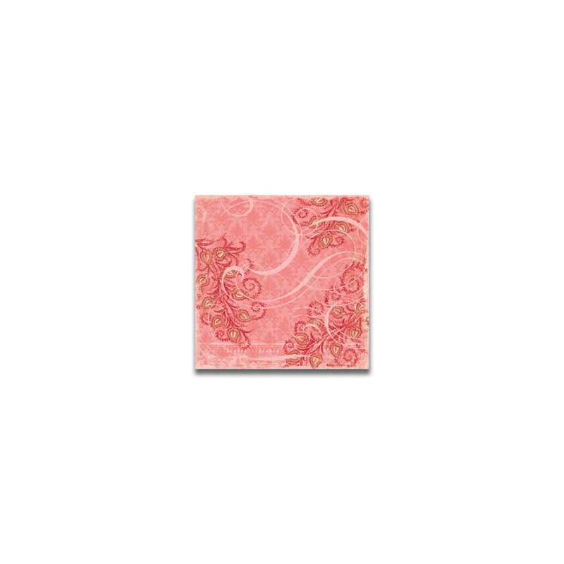 Papel Decorado Scrapbook - K&Company - Hannah Red Garden Swirls - 30x30 cm