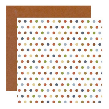 Papel Decorado Scrapbook - Paper Loft - Seeing Spots/Maroon solid - 30x30 cm