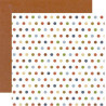 Papel Decorado Scrapbook - Paper Loft - Seeing Spots/Maroon solid - 30x30 cm