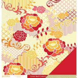 Papel Decorado Scrapbook - Pebbles Inc - Linnie Bell - Patchwork - 30x30 cm