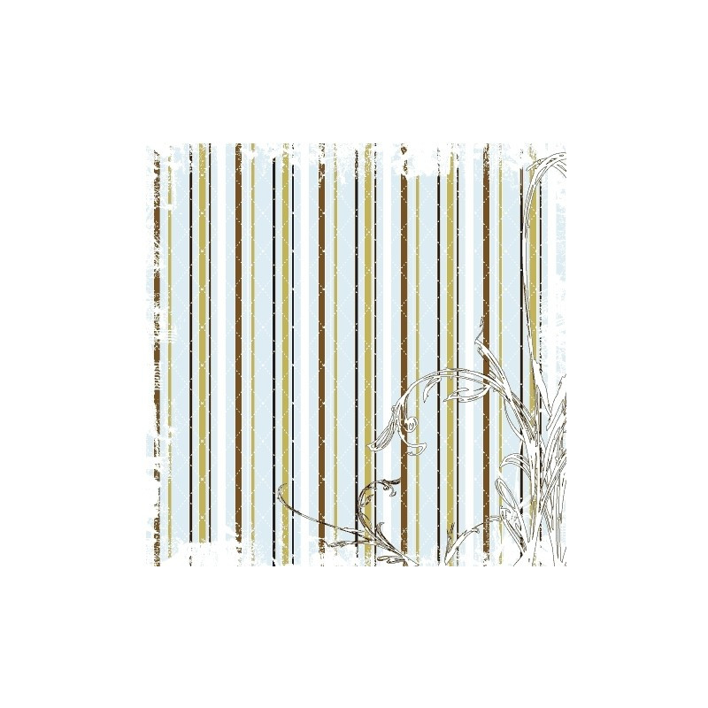 Papel Decorado Scrapbook - Urban Lily - Baby Lily - Denim Stripe - 30x30 cm