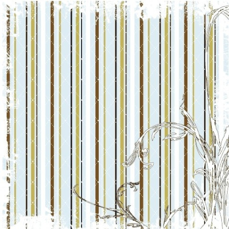 Papel Decorado Scrapbook - Urban Lily - Baby Lily - Denim Stripe - 30x30 cm