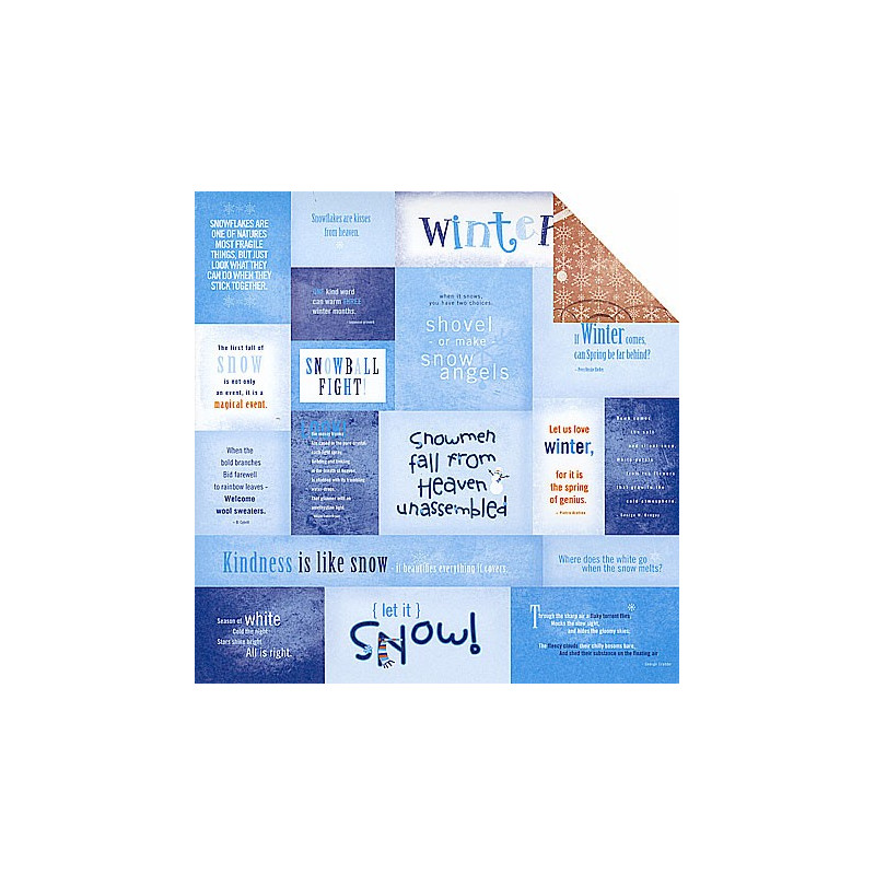 Papel Decorado Scrapbook - Around the Block - Let It Snow - 30x30 cm