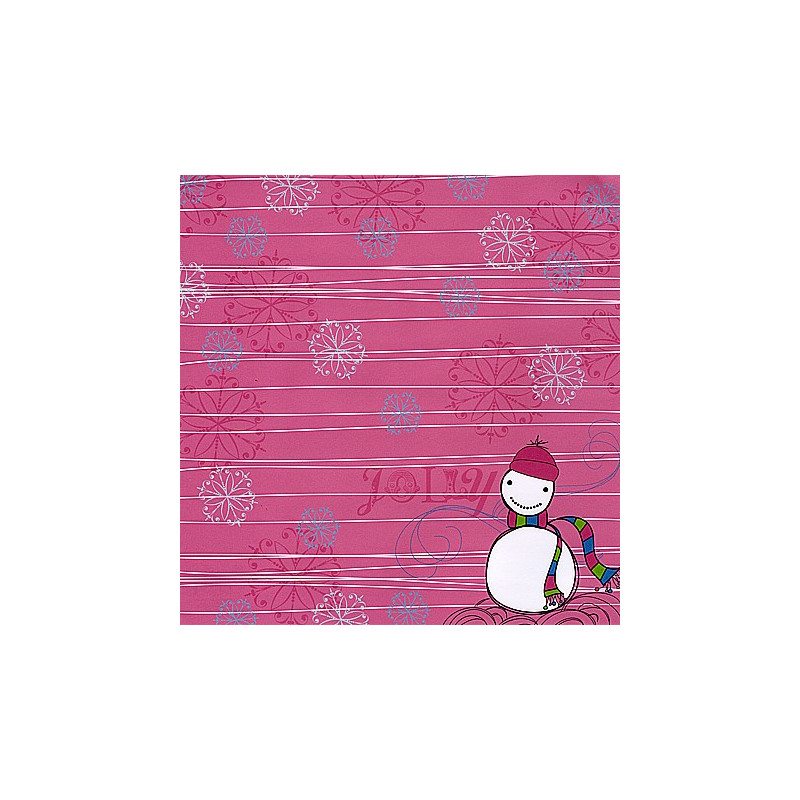 Papel Decorado Scrapbook - Autumn Leaves - Holly Jolly - Snowman - 30x30 cm